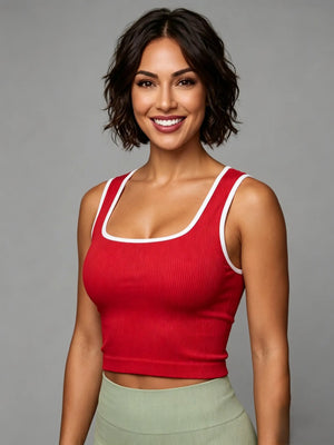 Blusa Cuello Cuadrado Bies Rojo Viva Rouss