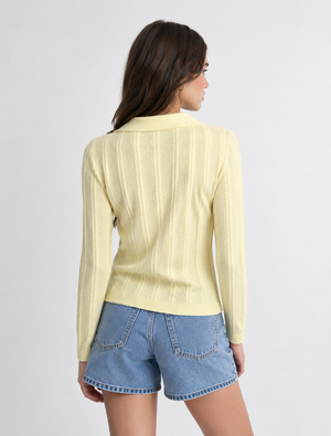 Blusa Manga Larga Trenzada Cuello Sport