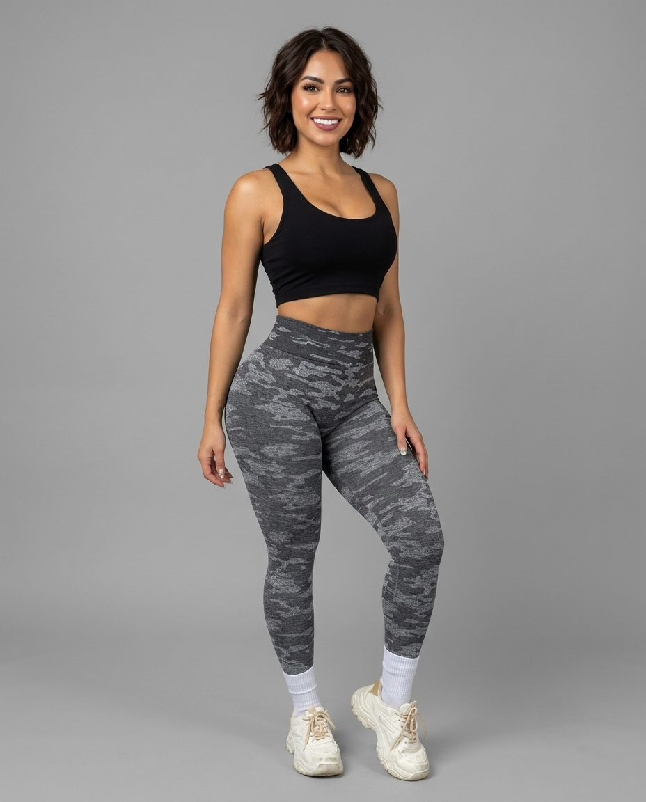 High-Waist Camo Leggings Viva Rouss