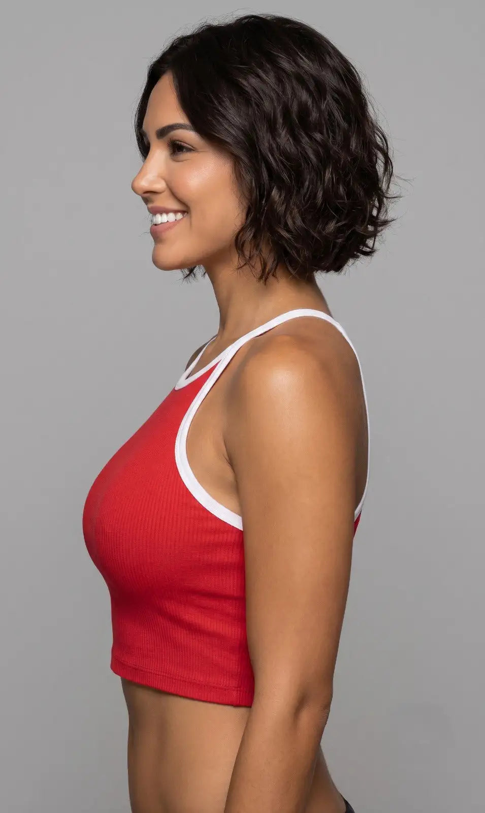 White Bias Tape Strap Top Viva Rouss