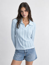 Blusa Manga Larga Trenzada Cuello Sport
