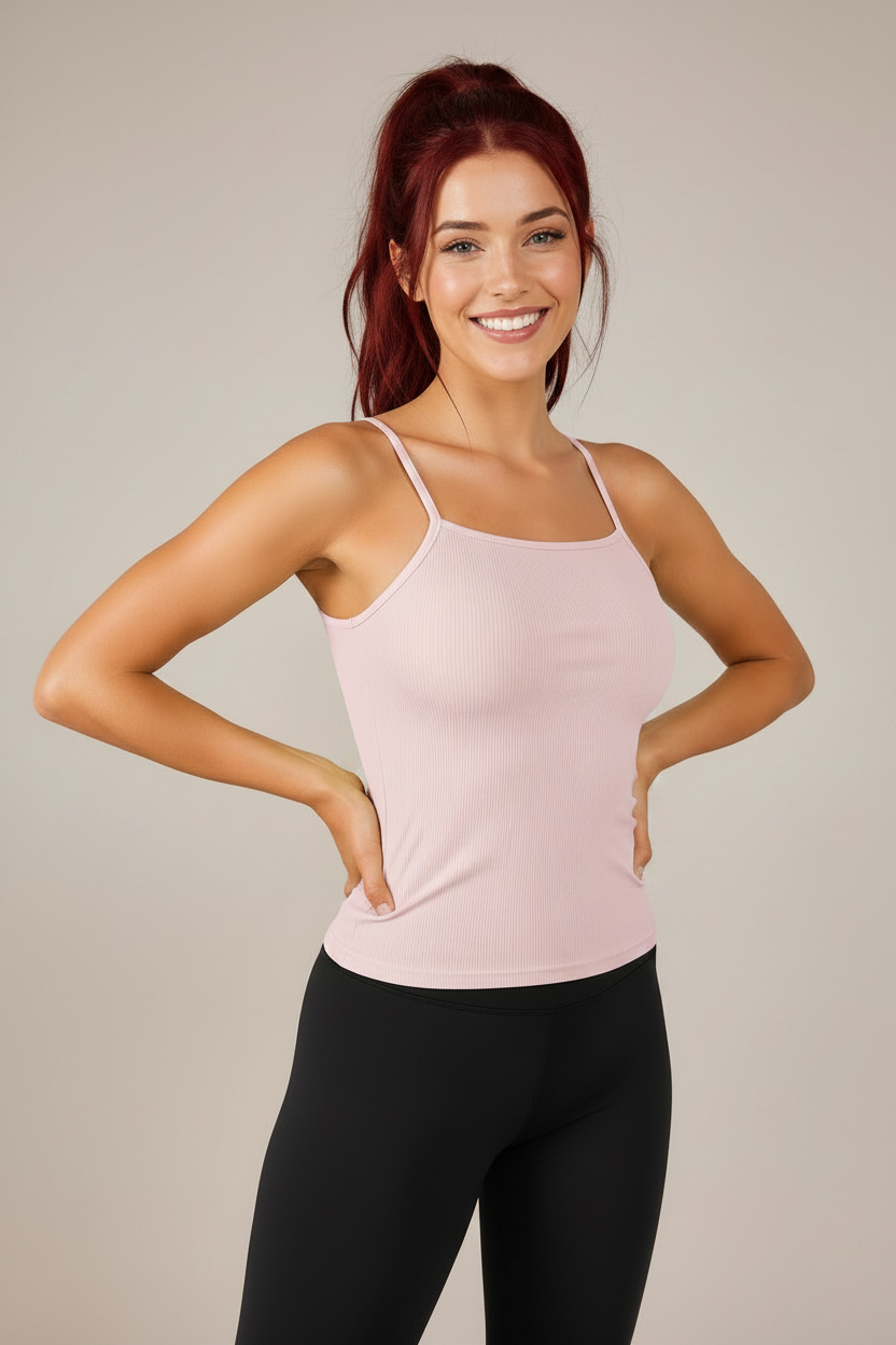 Tank top rib - Rosa Claro